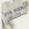 Embroidered Varsity Dog Mom Sweatshirt
